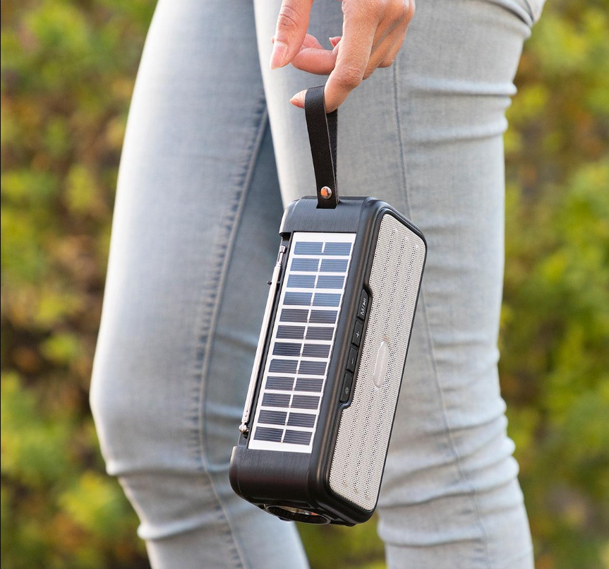 Radio Portabil Cu Incarcare Solara Si Lanternă LED, Baterie 1200mAh, Functii Multiple