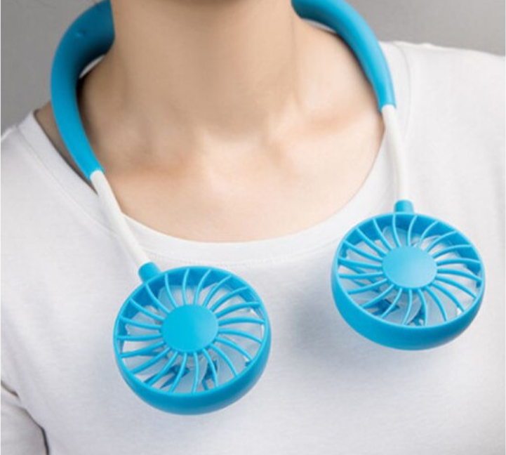 Mini Ventilator Portabil, Cu Alimentare USB, Suport Pentru Gat, 3 Trepte De Putere, Baterie Reincarcabila