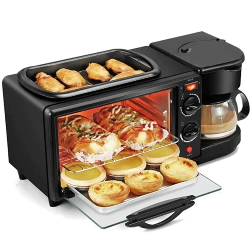Dispozitiv 3in1 Pentru Micul Dejun, Cuptor, Grill si Filtru Cafea, Putere 1250W, Capacitate 9 Litri
