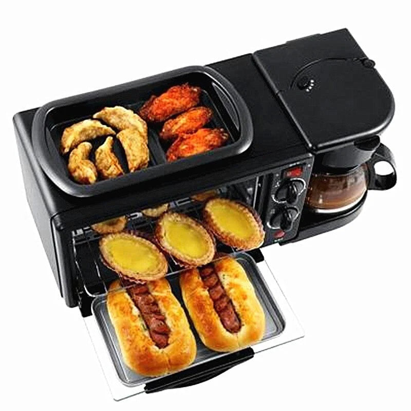 Dispozitiv 3in1 Pentru Micul Dejun, Cuptor, Grill si Filtru Cafea, Putere 1250W, Capacitate 9 Litri