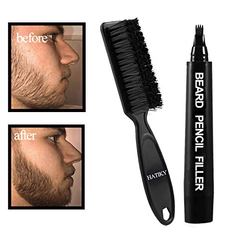 Creion De Barba Pentru Barbati, Rezistent La Apa Si Transpiratie, Culoare Negru, Pieptene Barba Inclus
