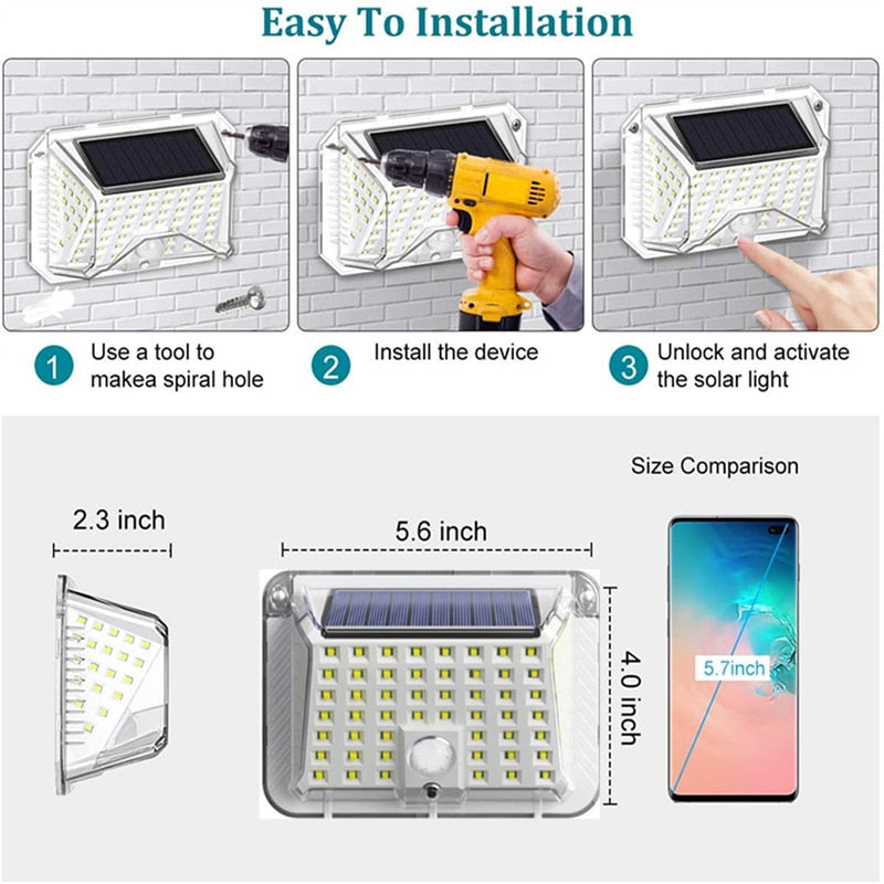 Set 8 Lampi Solare 80 LED, Luminozitate Puternica, 3 Moduri de Lumina, Protectie IP66