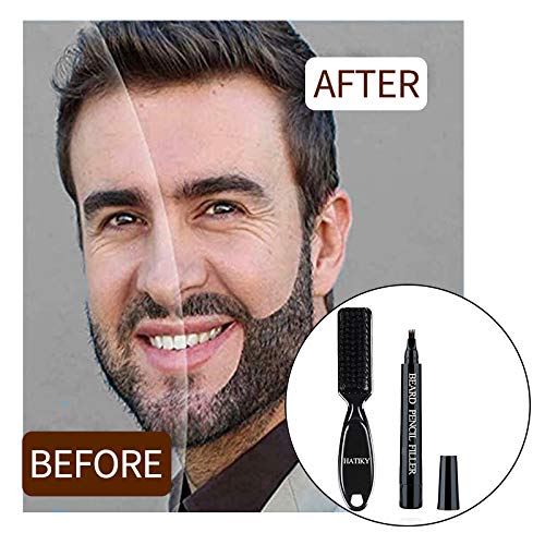 Creion De Barba Pentru Barbati, Rezistent La Apa Si Transpiratie, Culoare Negru, Pieptene Barba Inclus