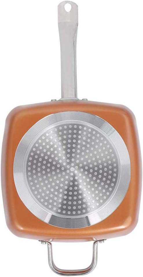 Tigaie Antiaderenta Multifunctionala, 5 Piese, Functie de Friteuza, Gatire La Aburi, 24 Cm + Capac