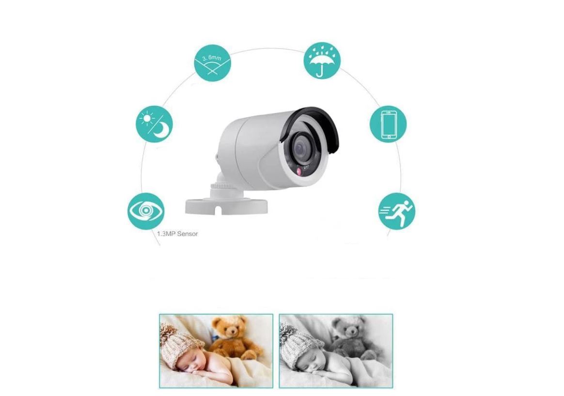 Sistem Supraveghere 8 Camere HD, Senzor Miscare, Conexiune PC/Telefon, Interior/Exterior + Hard Disk 500 GB CADOU