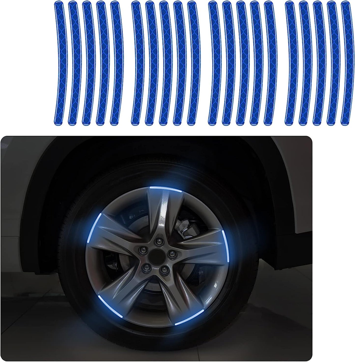 Pachet Complet Auto: 1 x Set LED-uri H7 + 1 x Banda Auto 5m + 20 x Benzi Luminoase Roti