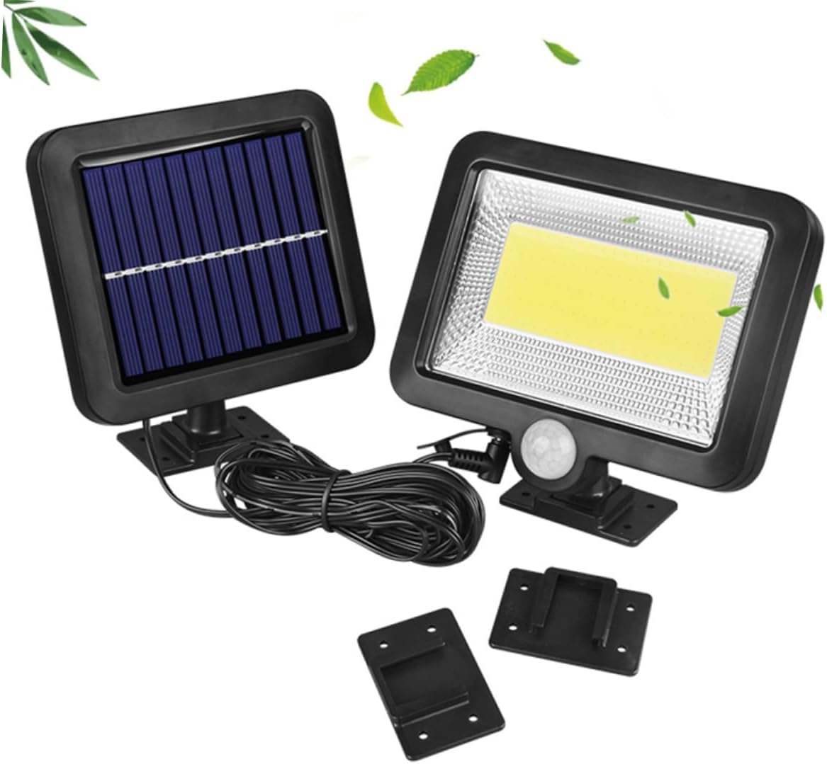 Lampa Solara Cu Panou Separat, Lumina Puternica, 100 LED COB, Cu Senzor De Miscare si Telecomanda, 1+1 CADOU