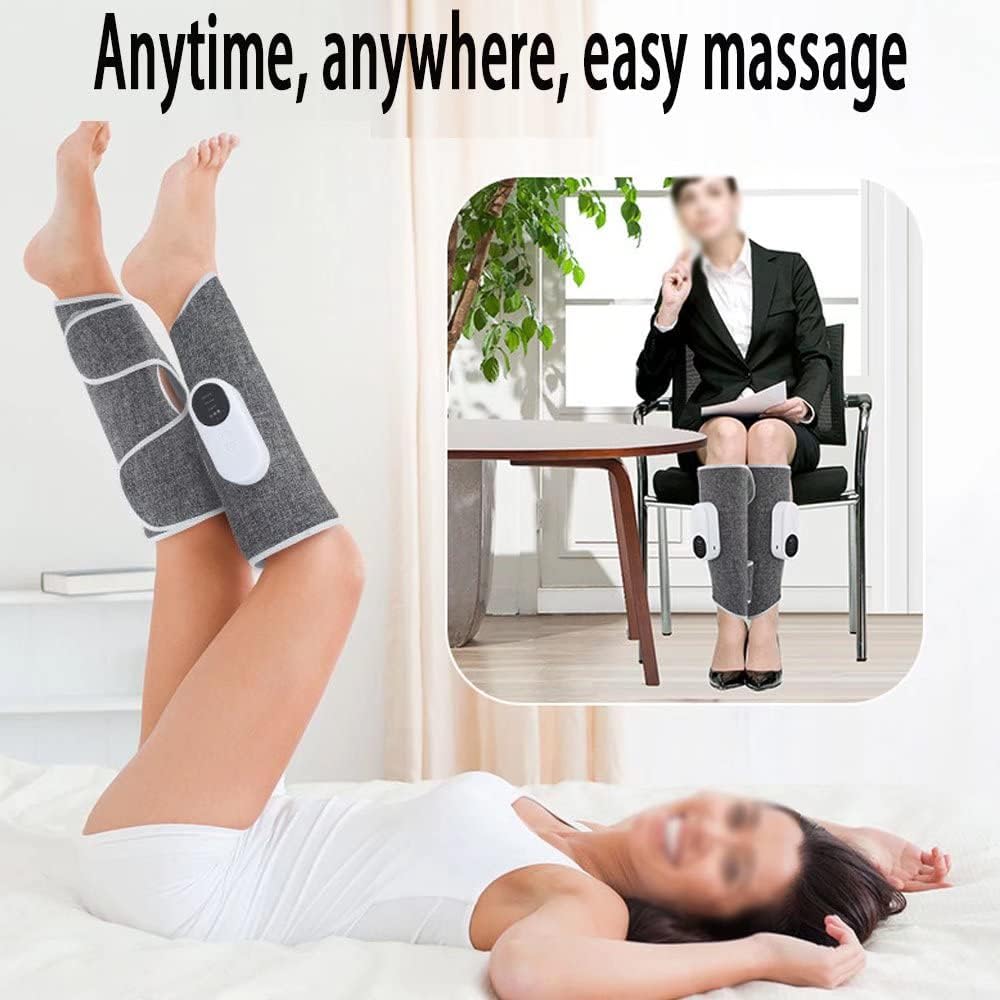Dispozitiv De Masaj Cu Incalzire si Compresie Aer, Pentru Gambe si Picioare, Cu Afisaj Digital si Acumulator, 6 Moduri de Masaj