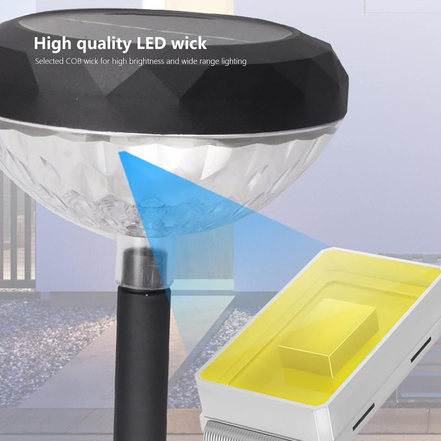 Set 2 Lampi Solare Stralucitoare, Cu Reflexii Puternice, Pentru Exterior, Rezistente La Apa, Alb Cald si Multicolor