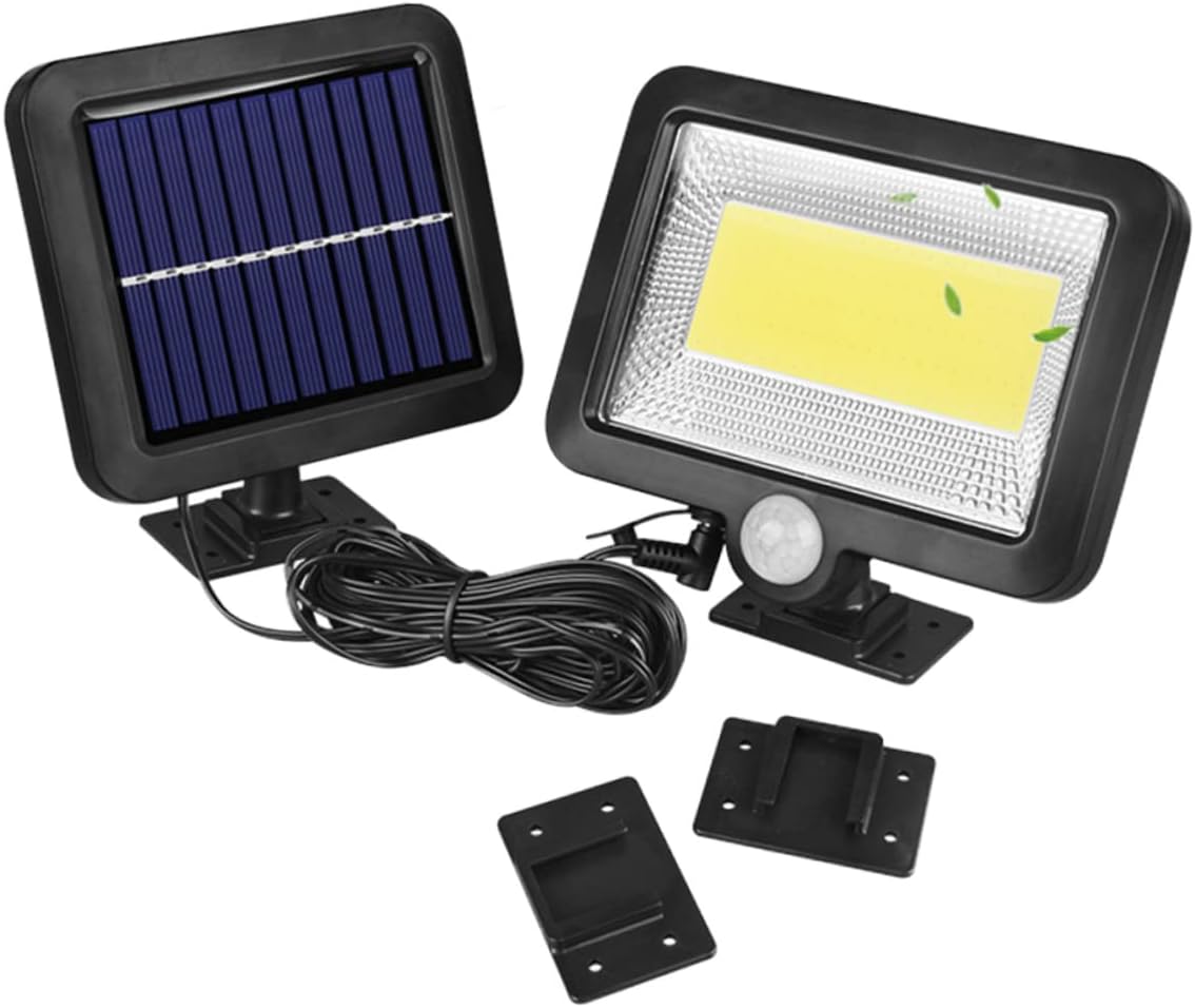 Lampa Solara Cu Panou Separat, Lumina Puternica, 100 LED COB, Cu Senzor De Miscare si Telecomanda, 1+1 CADOU