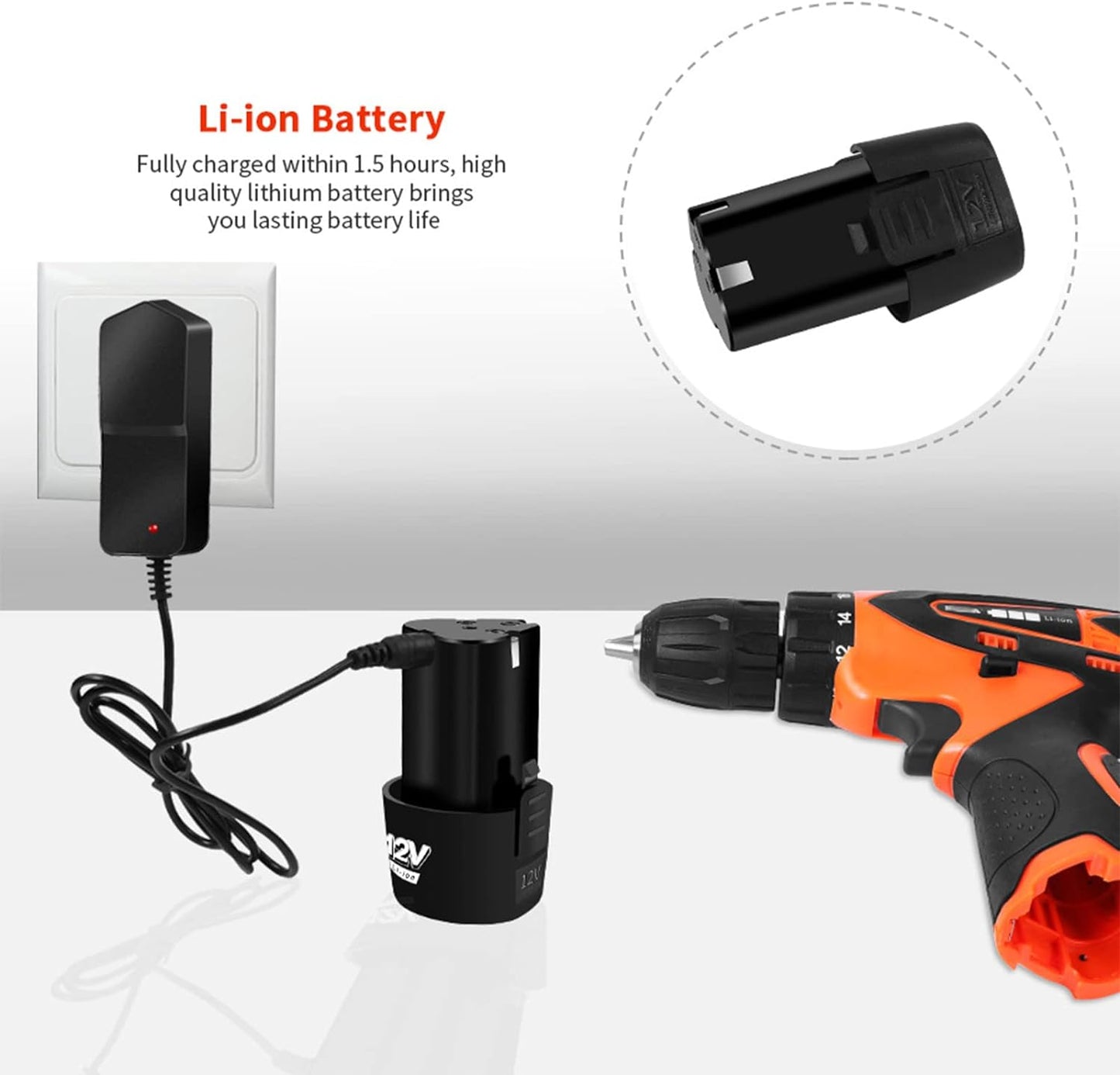 Bormasina Electrica cu 2 Acumulatori, 12V, 25 De Accesorii + Geanta De Transport CADOU