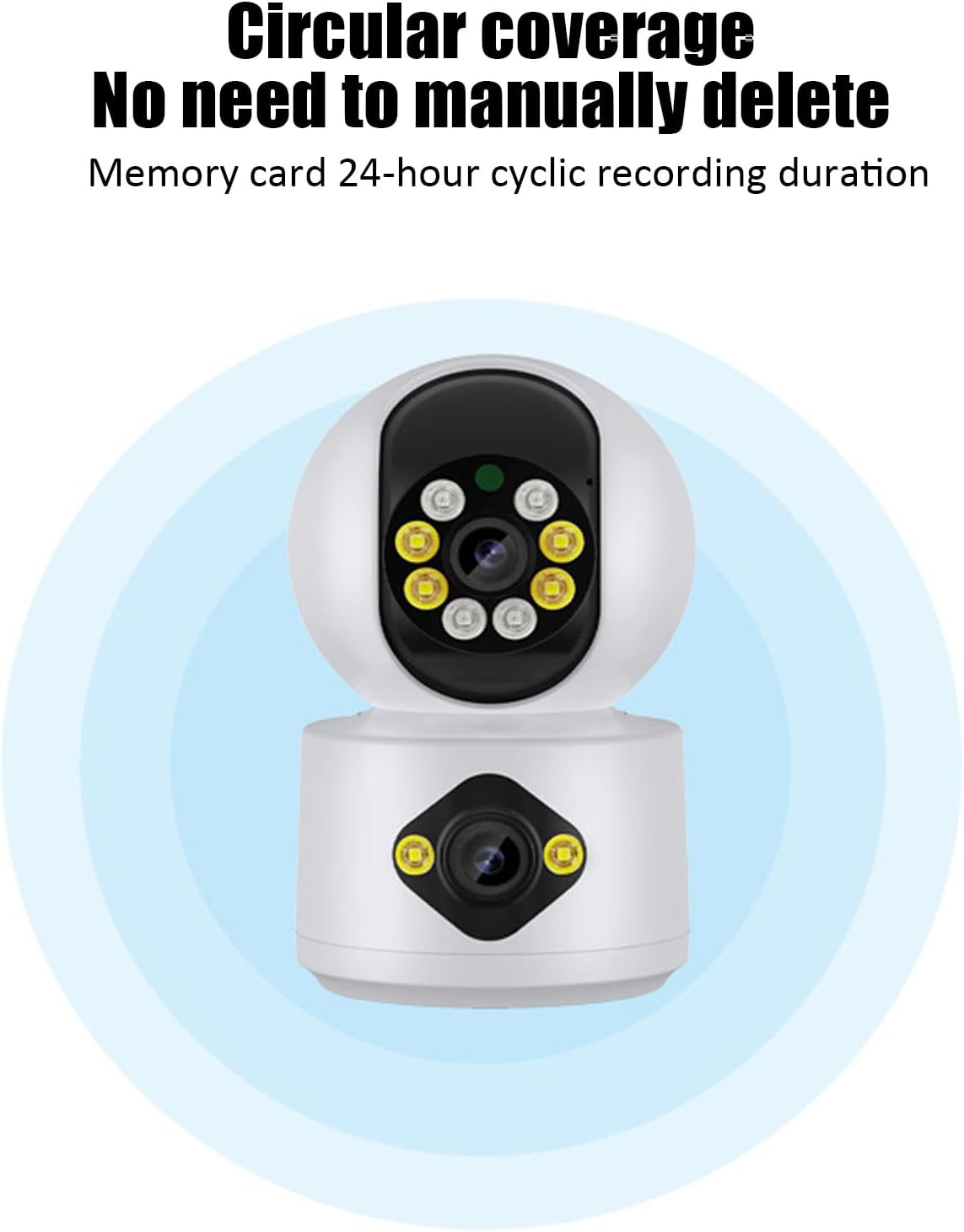 Camera De Supraveghere, Full HD, Conexiune WIFI, 2 Lentile, Senzor de Miscare, Cu Difuzor si Microfon, Rotire 360°