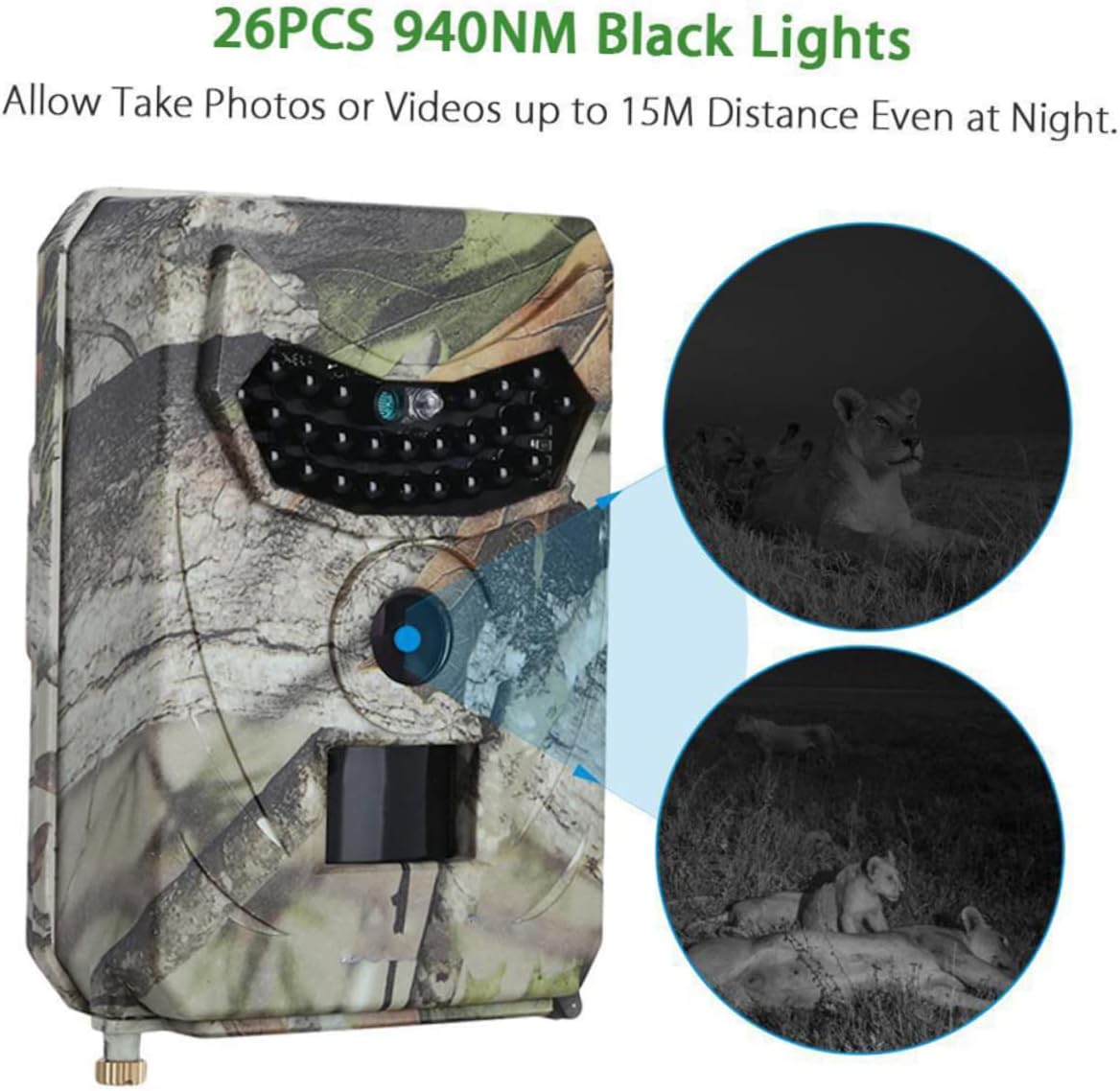 Camera De Supraveghere Nocturna, Model Camuflaj, Rezistenta La Apa, Senzor de Miscare + Stick de Memorie CADOU