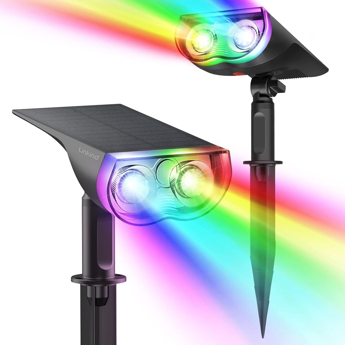 Lampa Solara RGB cu LED-uri Colorate, Panou Solar, Sistem de Prindere, 7 Culori, Pornire si Oprire Automata