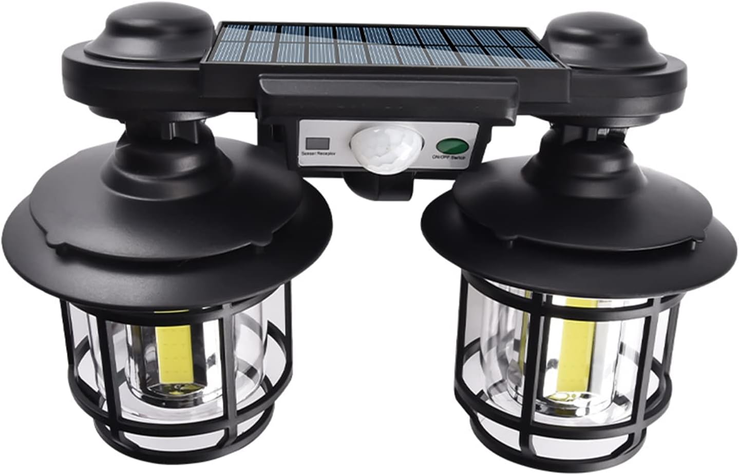 Felinar Dublu Cu Incarcare Solara, Super Luminos, 192 LED-uri COB, Cu Senzor de Miscare si Telecomanda, Impermeabil