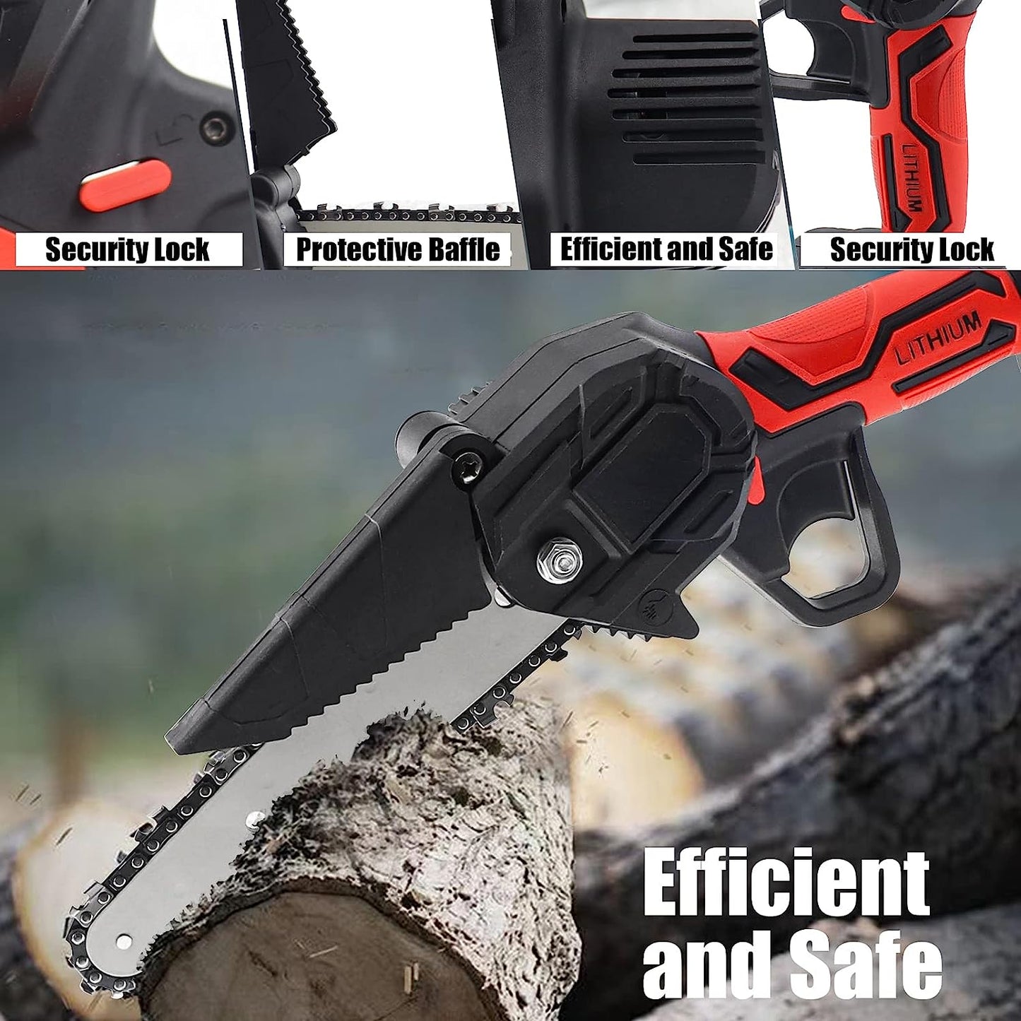 Drujba Electrica Cu Ungere, cu 2 x Acumulatori 24V, 2 x Lama Lunga de 21 cm, 2 x Lant, Geanta Transport CADOU