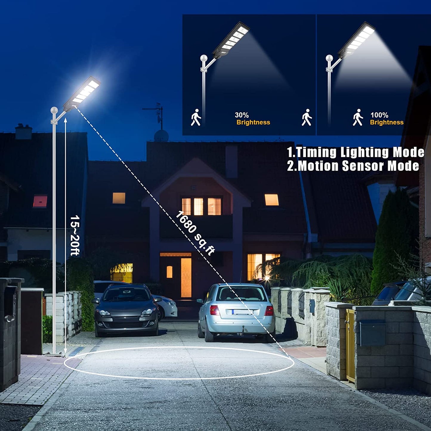 Lampa Stradala Cu Incarcare Solara VELORA, Panou Solar Integrat, Putere Mare 1000W + Stalp De Sustinere CADOU + Accesorii+ Lampa Solara 100x Led CADOU