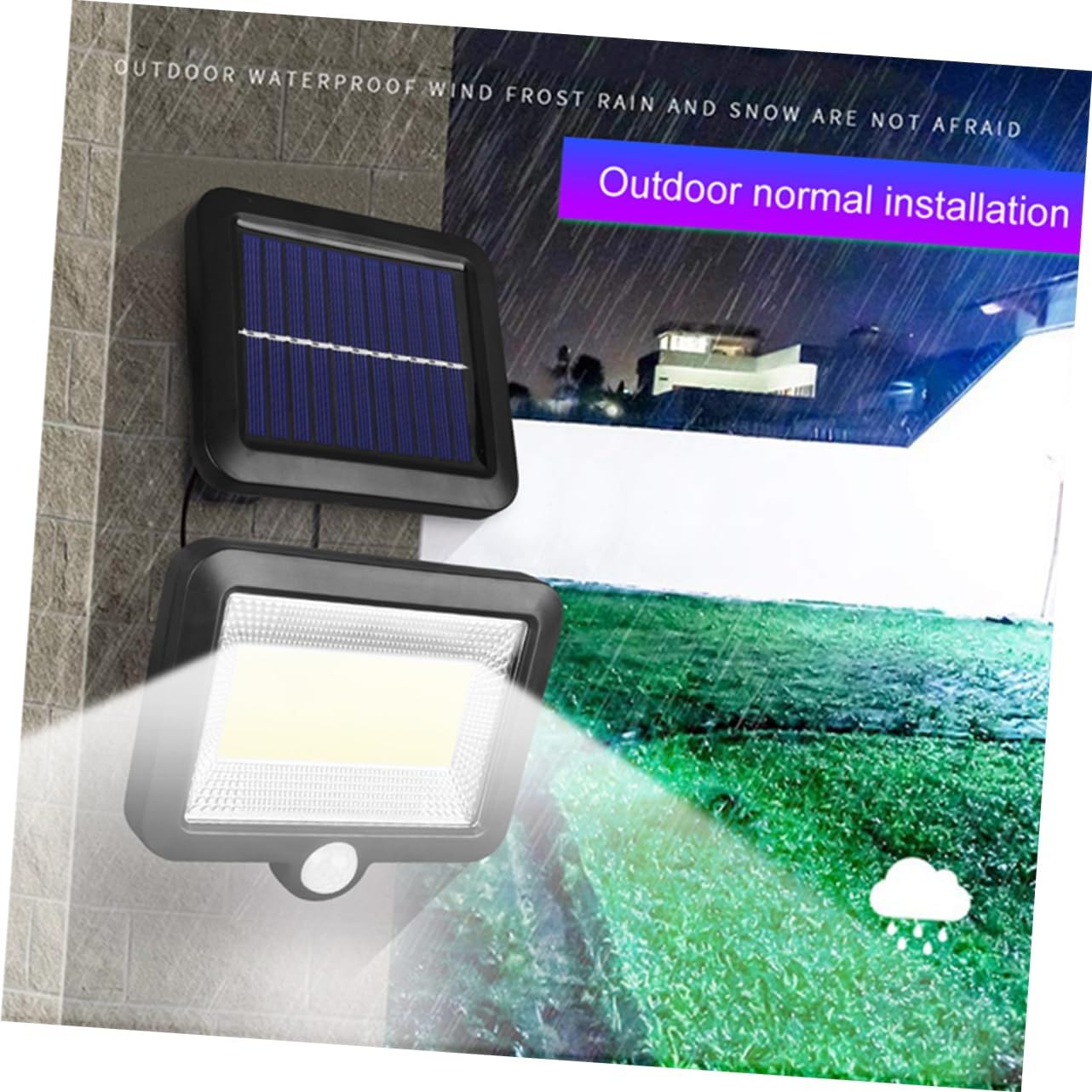 Lampa Solara Cu Panou Separat, Lumina Puternica, 100 LED COB, Cu Senzor De Miscare si Telecomanda, 1+1 CADOU