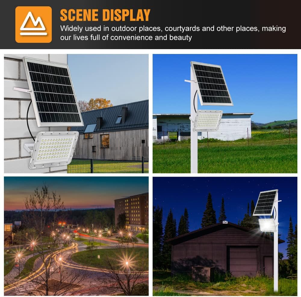 Panou Solar cu Proiector LED, Putere 400W, Rezistent la Apa, Control Prin Telecomada
