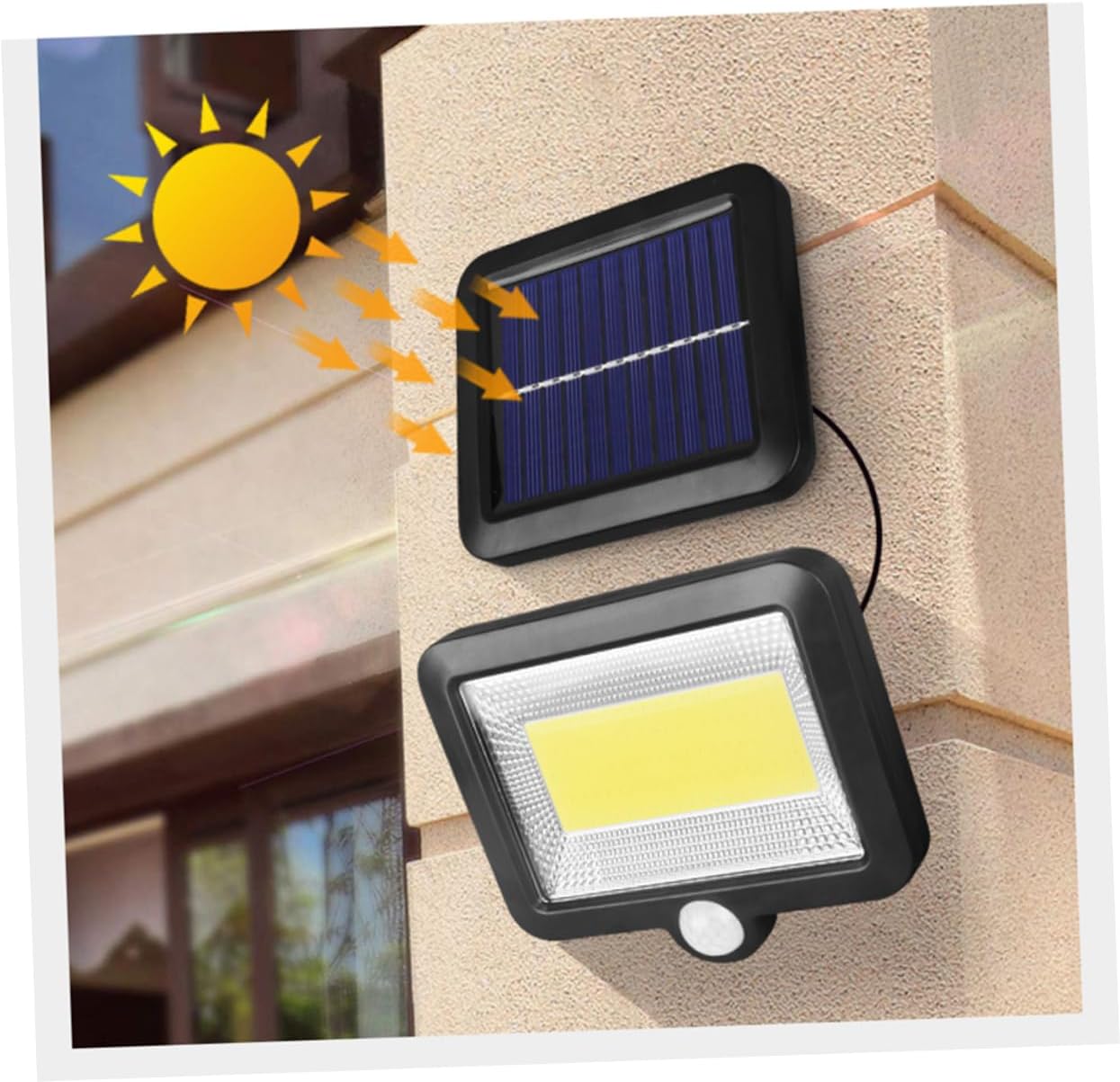 Lampa Solara Cu Panou Separat, Lumina Puternica, 100 LED COB, Cu Senzor De Miscare si Telecomanda, 1+1 CADOU