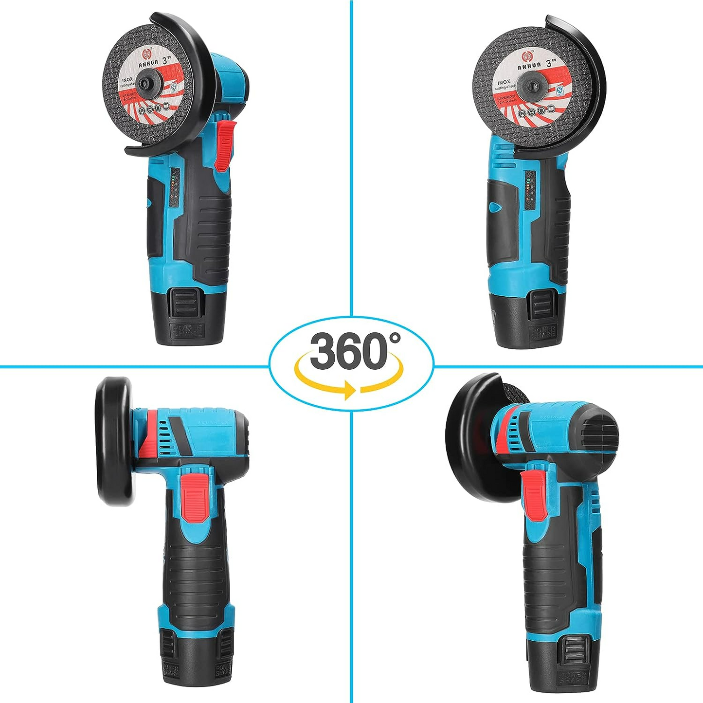Mini Polizor Unghiular Electric cu 2 Acumulatori,Flex Portabil, 12V, Disc 76MM