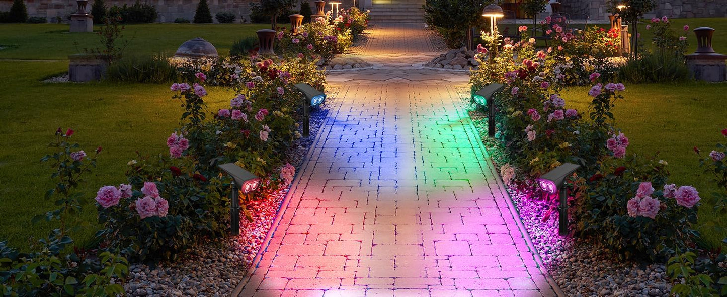 Lampa Solara RGB cu LED-uri Colorate, Panou Solar, Sistem de Prindere, 7 Culori, Pornire si Oprire Automata