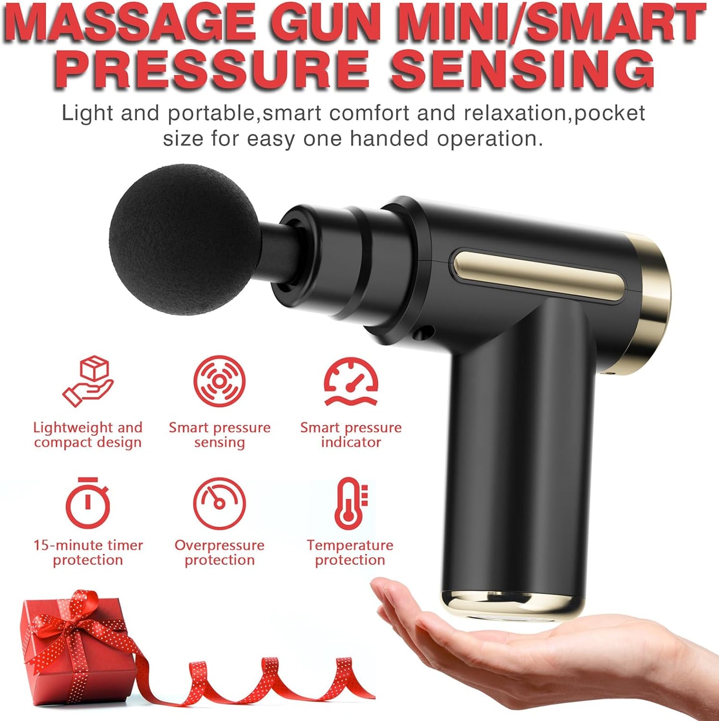 Mini Aparat De Masaj, Massage Gun, Cu 4 Trepte De Viteza Si Baterie Reincarcabila