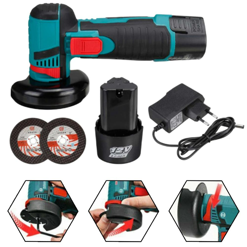 PROMO: Mini Polizor Unghiular Electric cu 2 BATERII,Flex Portabil, 12V, Disc 76MM + 20 DISCURI CADOU