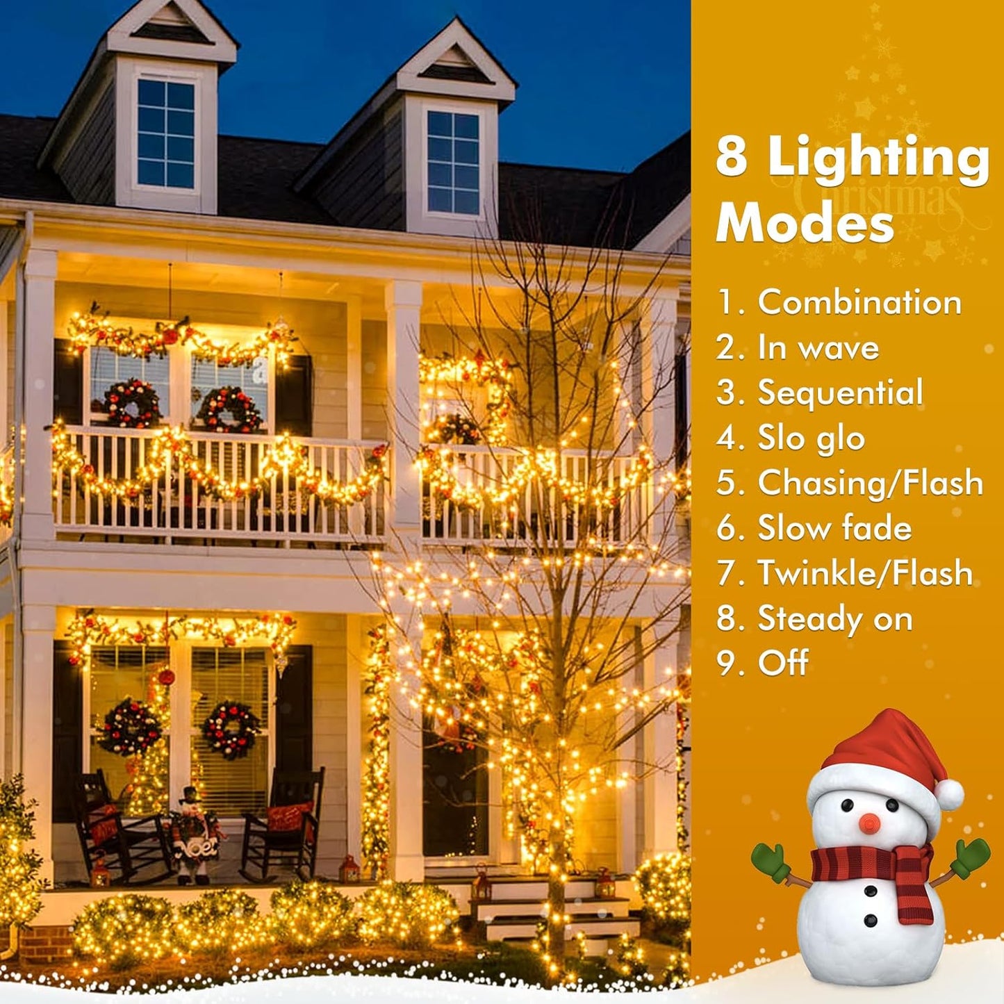 1+1 GRATIS: Instalatie De Craciun, Tip Rola, Cu 500 LED-uri Mari, Interior sau Exterior, Rezistenta La Vreme Rea, 50 m, Alb Cald