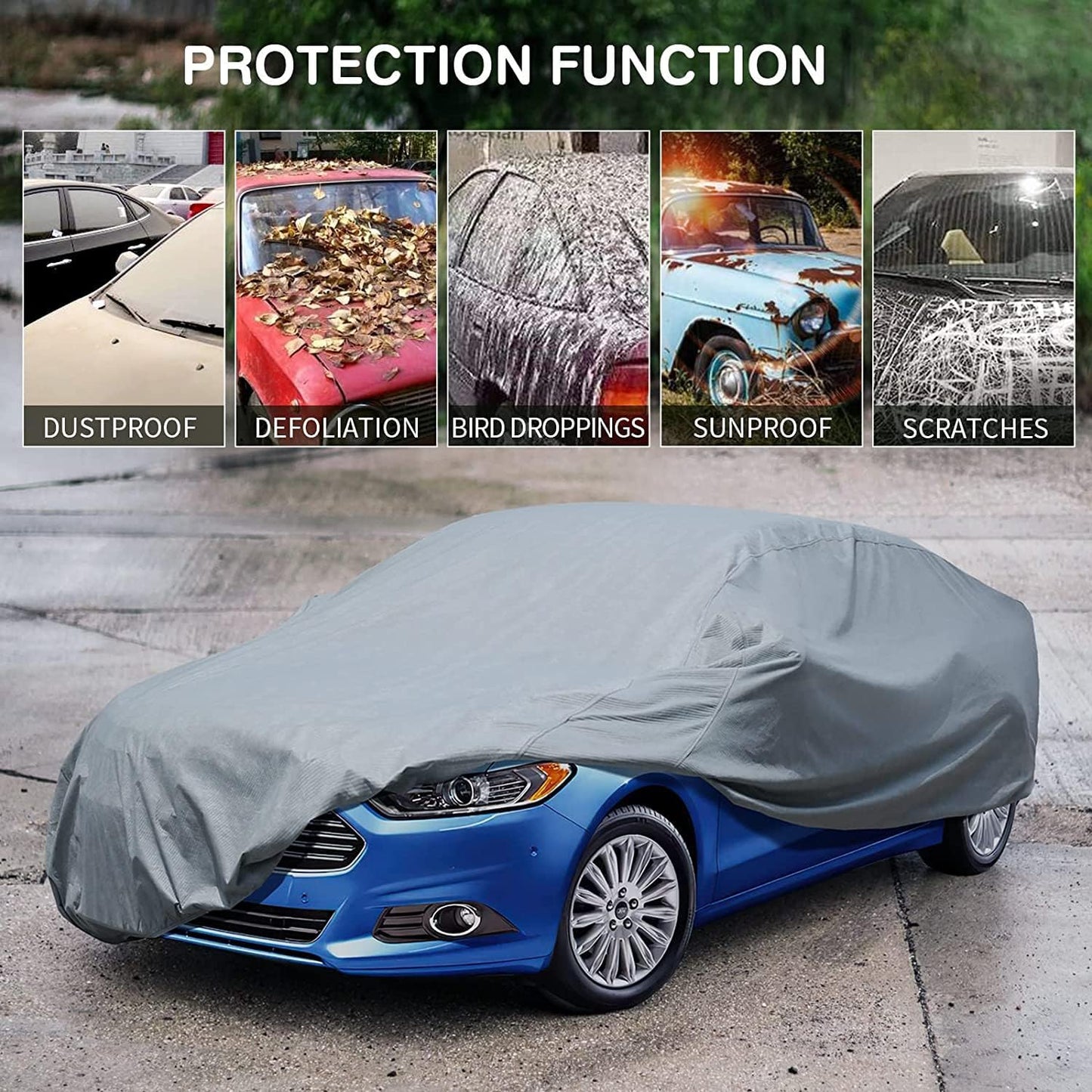 Prelata Universala Pentru Autoturisme, Acopera Complet Masina, Usor de Depozitat, Gri +CADOU SURPRIZA