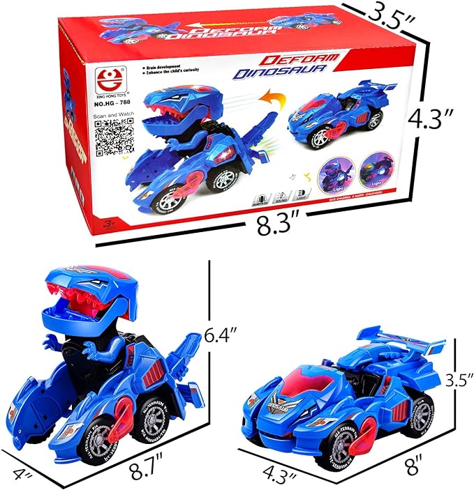 Dinozaur Transformers, Cu Muzica si Lumini, Interactiv, Rosu