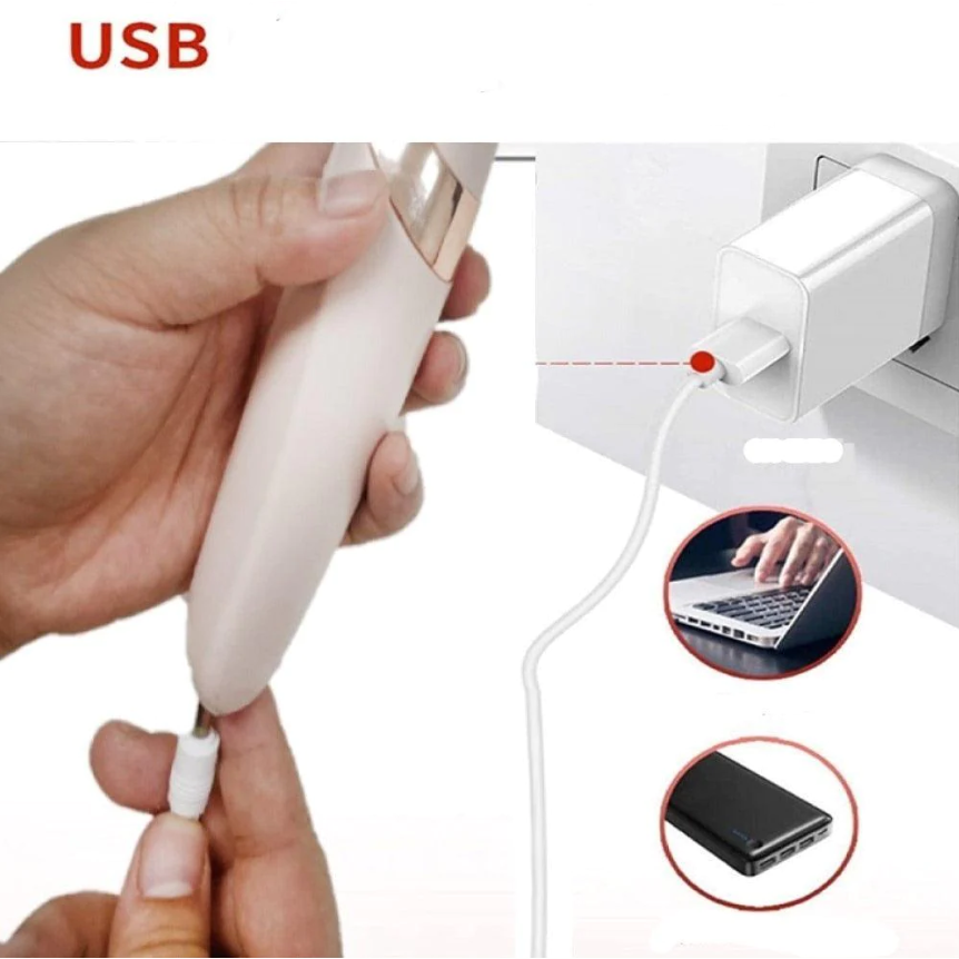Pila Pentru Talpi Si Calcaie, 2 Capete, 2 Trepte De Viteza, Incarcare USB, Lumina LED