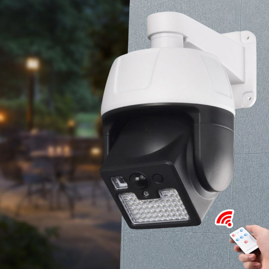 Set 1 + 1 Lampa cu Incarcare Solara, Tip Camera De Supraveghere, Control prin Telecomanda, Senzor De Miscare