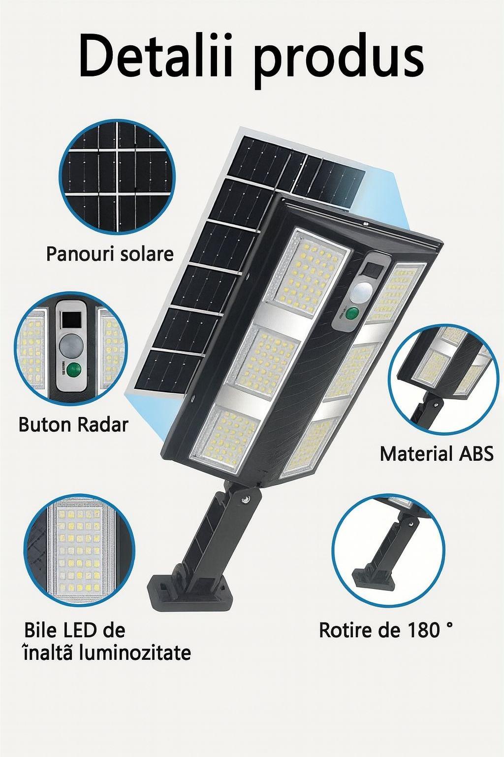 1+1 GRATIS Lampa Solara Puterinca LED 210 Cu Senzor De Miscare Si Telecomanda Iluminare Puternica, Fara Facturi La Curent
