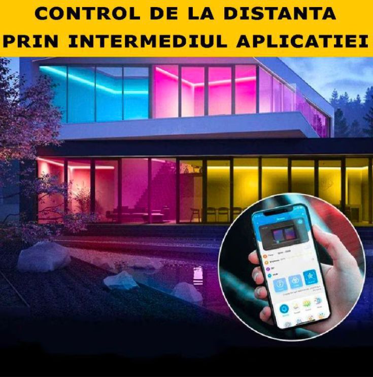 1+1 GRATIS: Banda Led Smart RGB - Cu Telecomanda + Control Din Telefon