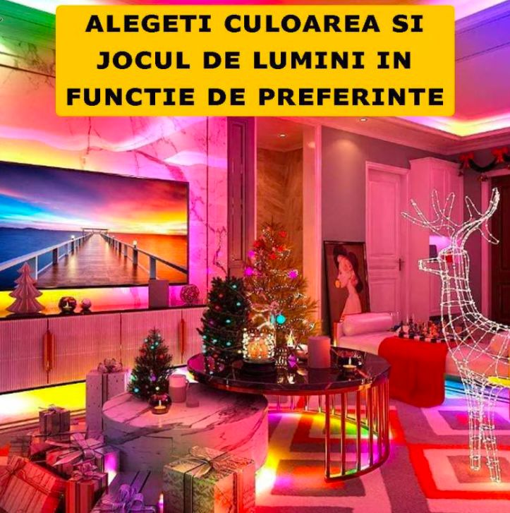 1+1 GRATIS: Banda Led Smart RGB - Cu Telecomanda + Control Din Telefon
