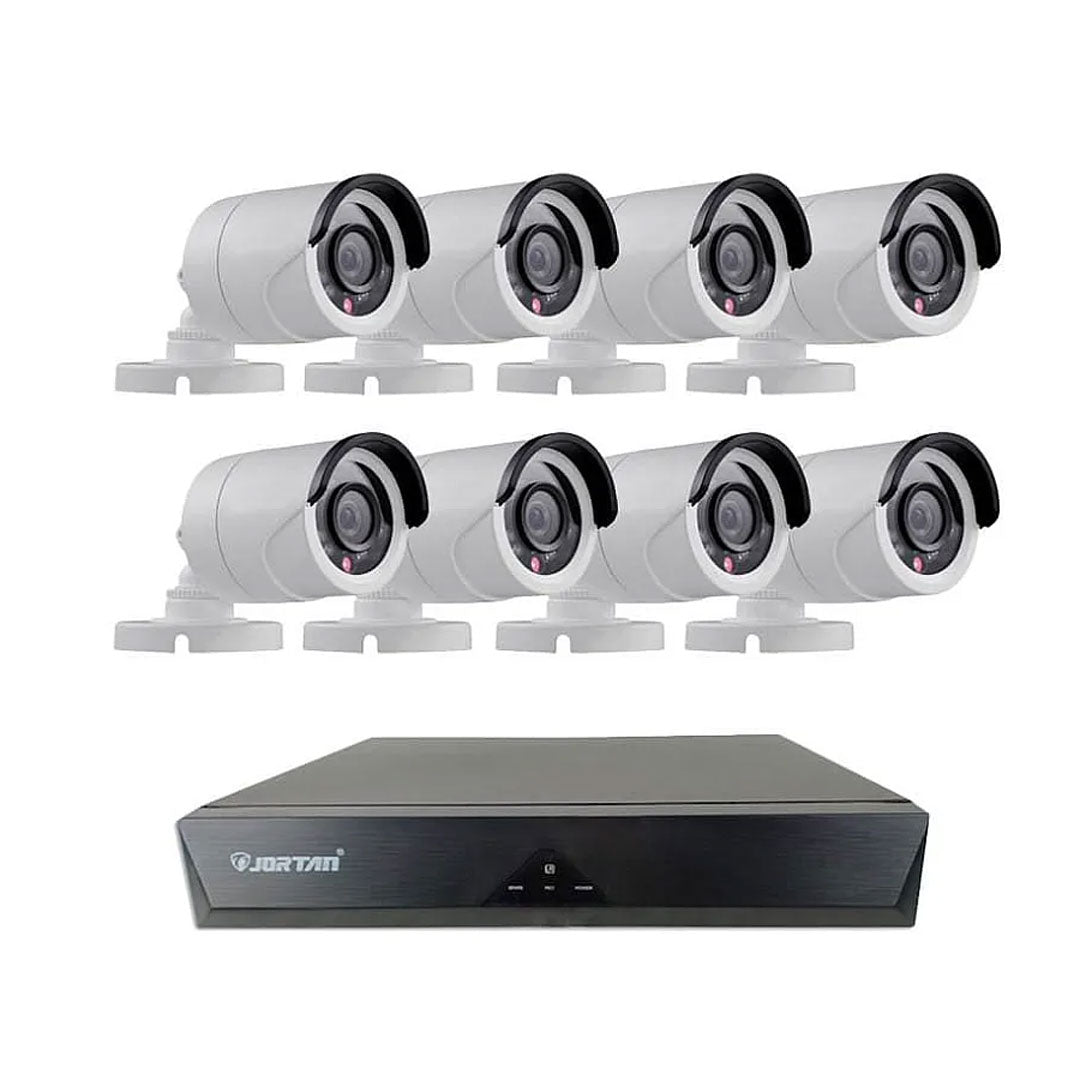 Sistem Supraveghere 8 Camere HD, Senzor Miscare, Conexiune PC/Telefon, Interior/Exterior + Hard Disk 500 GB CADOU