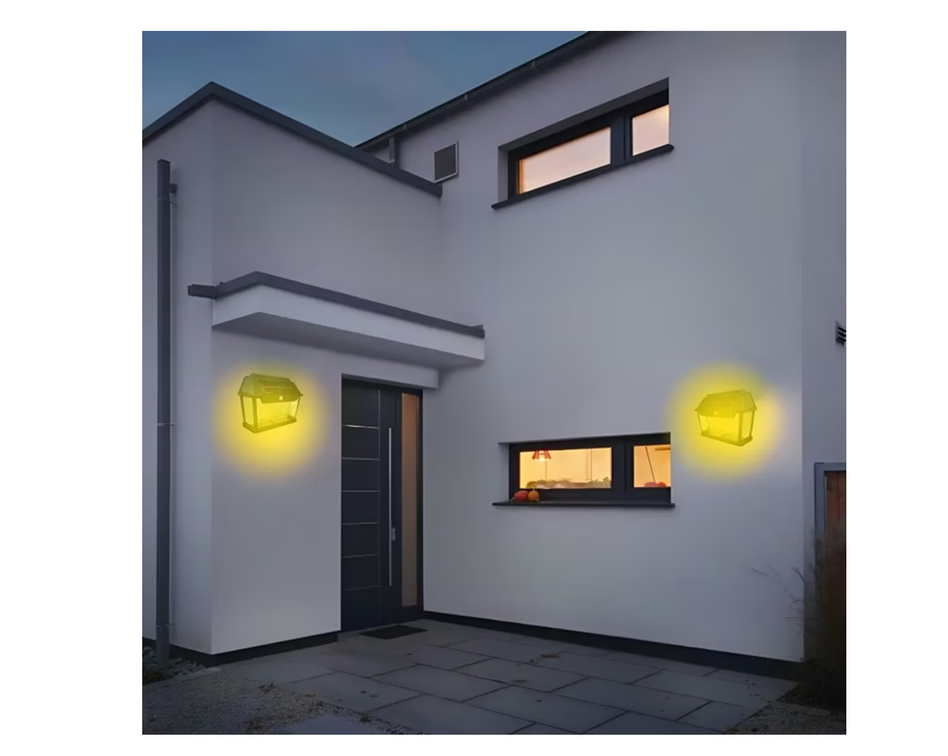 Lampa Solara De Perete Cu 3 Becuri LED, Cu Senzor de Miscare si Lumina, 3 Moduri de Iluminare, Rezistenta la Apa