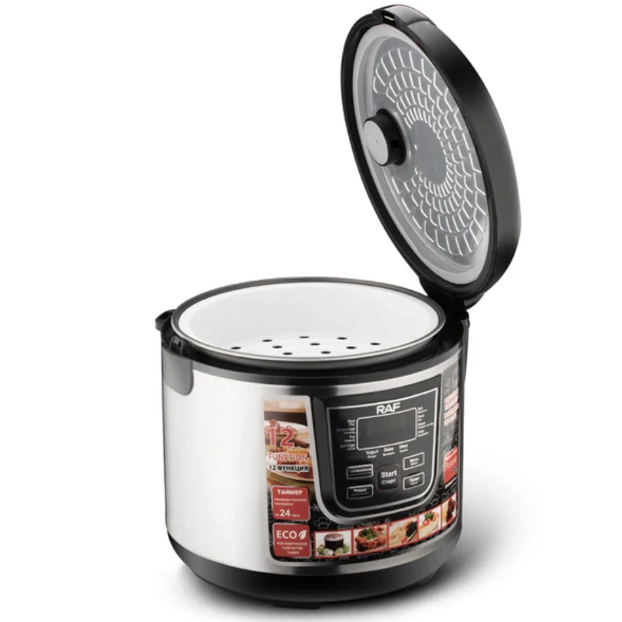 Multicooker cu 12 Programe De Gatit, Control Digital, Putere Mare 900W, Capacitate 6L, Sita Pentru Gatire la Aburi Inclusa
