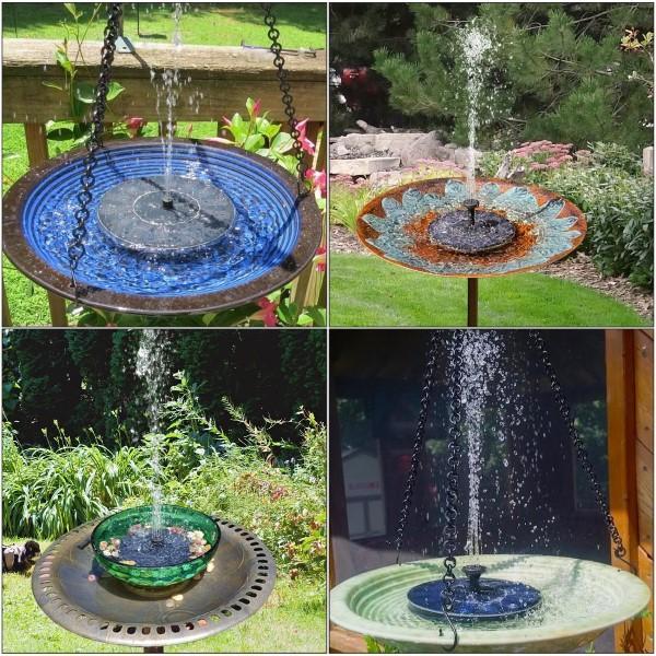 Fantana Arteziana Solara Pentru Gradina, Panou Solar Incorporat, 4 Moduri De Pulvelizare
