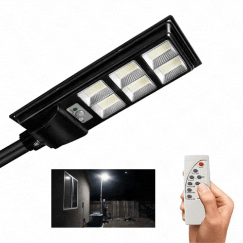 Stalp Stradal cu Incarcare Solara, Panou Solar Integrat, 65x25 cm, Putere Mare 300W + Stalp De Sustinere Cadou