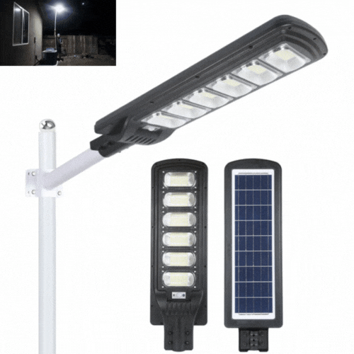 Stalp Stradal cu Incarcare Solara, Panou Solar Integrat, 85x25 cm, Putere Mare 300W + Stalp De Sustinere Cadou
