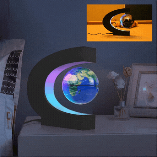 Glob Pamantesc Levitant 360 ⁰, Iluminare LED, Suport Inclus