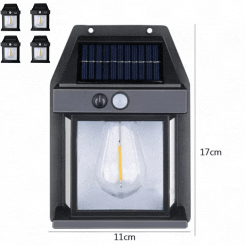 Lampa Solara, Tip Bec Retro, Cu 3 Moduri De Iluminare si Senzor De Miscare