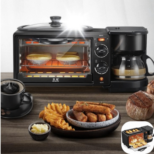 Dispozitiv 3in1 Pentru Micul Dejun, Cuptor, Grill si Filtru Cafea, Putere 1250W, Capacitate 9 Litri