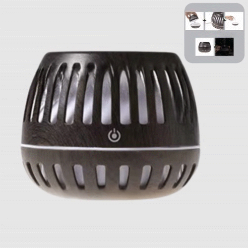 Difuzor De Aromaterapie, Cu Iluminare LED, 7 Culori, 300 ml, Wenge + 3 Uleiuri Esentiale CADOU