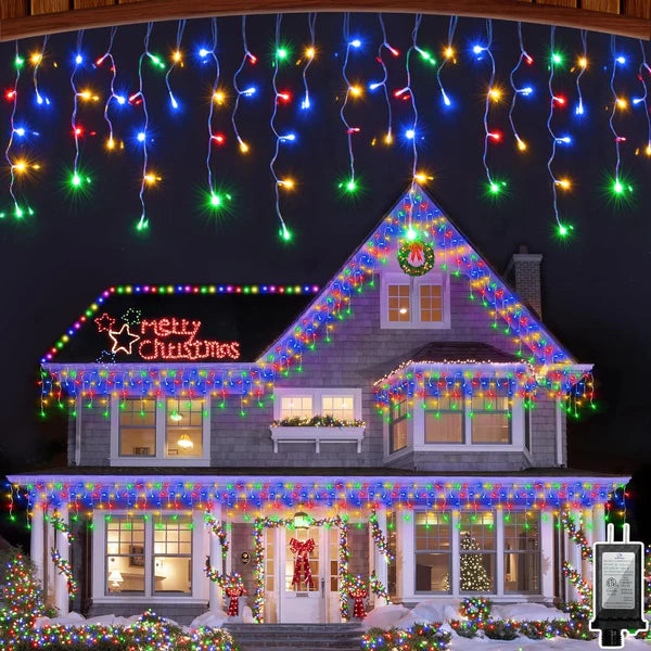 1+1 GRATIS: Instalatie de Craciun, Tip Turturi, 8 Jocuri de Lumini, Interior sau Exterior, 12m Multicolor
