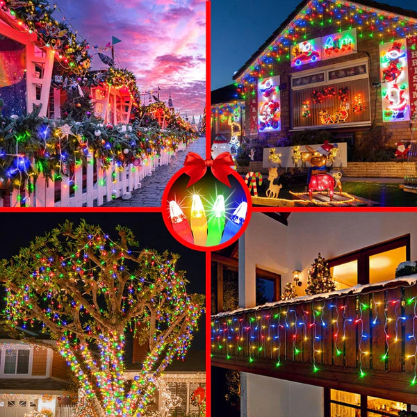 1+1 GRATIS: Instalatie de Craciun, Tip Turturi, 8 Jocuri de Lumini, Interior sau Exterior, 12m Multicolor