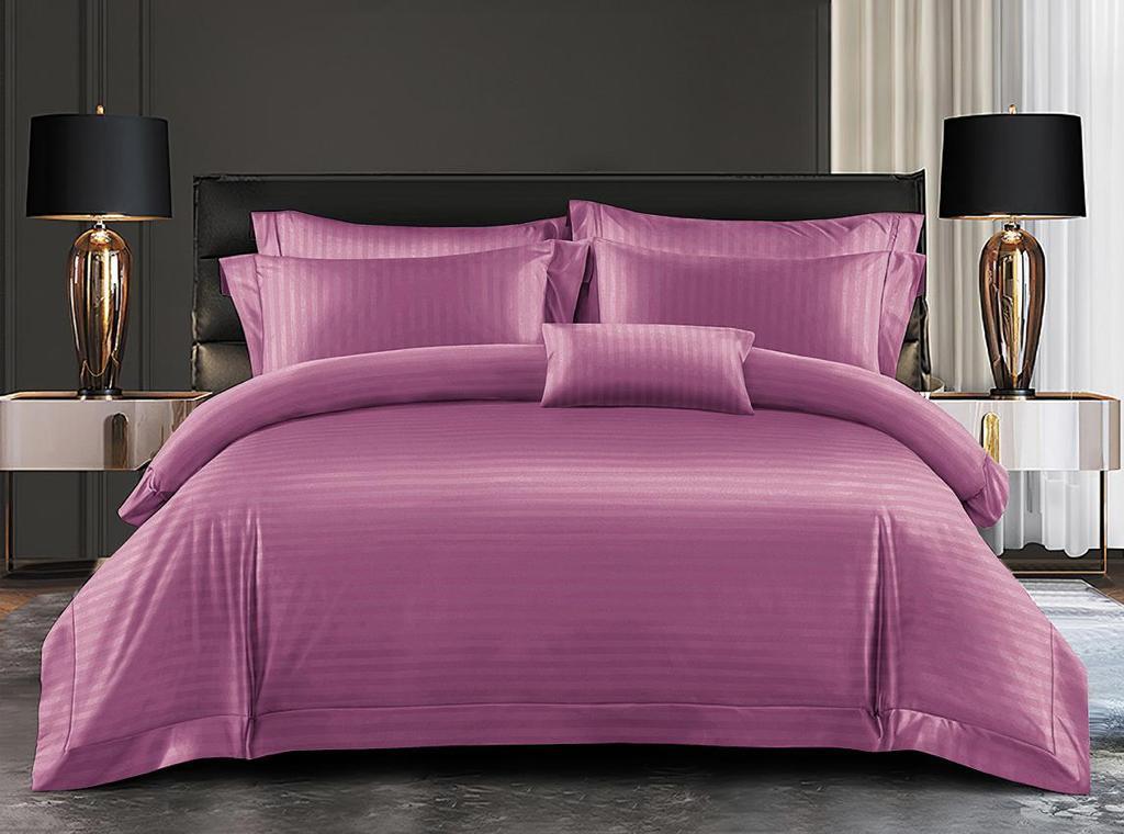 Lenjerie de Pat Dublu, Din Material Premium Damasc Hotelier Lux, 6 Piese