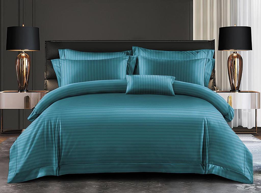Lenjerie de Pat Dublu, Din Material Premium Damasc Hotelier Lux, 6 Piese